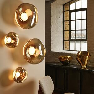 Tom Dixon Aplică de perete LED Melt, Ø 29 cm, culoare bronz, reglabil, Bronz / Alamă Veche, Camera de zi / sufragerie, Plastic, Design