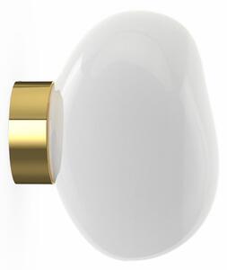 Tom Dixon Aplică LED Melt, Ø 29 cm, opal/auriu, reglabil, Auriu / Alamă, Camera de zi / sufragerie, Plastic, Design