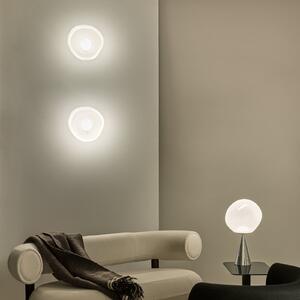 Tom Dixon Aplică LED Melt, Ø 29 cm, opal/crom, reglabil, Metalic, Camera de zi / sufragerie, Plastic, Design
