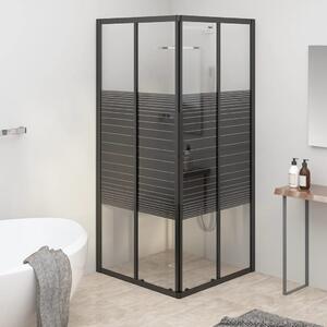 Cabină de duș cu dungi, negru, 70x70x180 cm, ESG