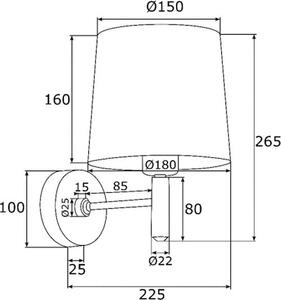 Argon Ponte Plus lampă de perete 1x15 W alb-alamă 4728