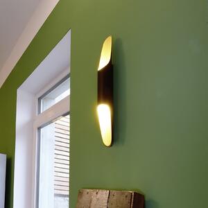 Deko-Light Apodis Aplică de perete cu LED, negru/auriu, înălțime 50 cm, metal dimabil, reglabil, Negru, Camera de zi / sufragerie, Metal, Modern