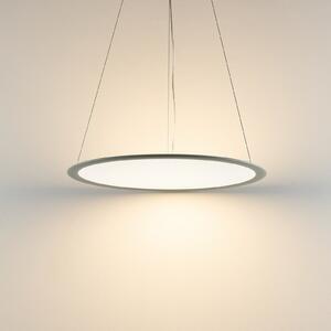 Deko-Light Lampă suspendată LED PANEL, gri, Ø 63 cm, metal, CCT, dimabil, 50 W, reglabil, Metalic, Studiu / Birou, Aluminiu, Modern