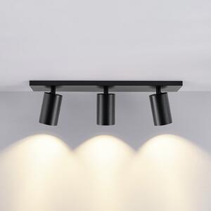 Deko-Light Spot de plafon CAN TILT, negru, 48 x 9 cm, 3 becuri, metal GU10, reglabil, Negru, Camera de zi / sufragerie, Aluminiu, Plafon semicircular cu spațiere