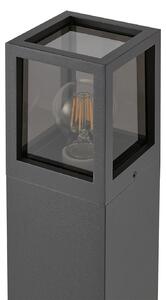 Deko-Light Bornă luminoasă Facado II, înălțime 65 cm, gri/moke, 11 x cm IP65, reglabil, Gri, Aluminiu, Modern