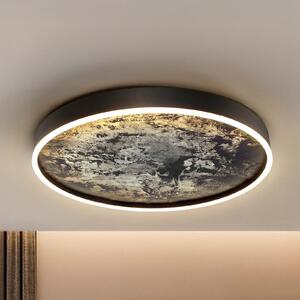 Schuller Valencia Plafonieră LED Stone Ø 60 cm, CCT, negru, metal, acrilic, Negru, Camera de zi / sufragerie, Metal, Modern