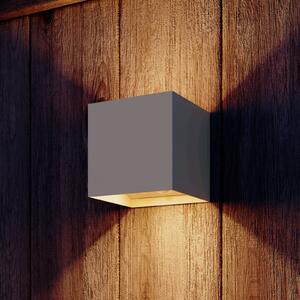 Calex LED cu senzor pentru exterior, Volterra, nisip, IP44, Bej, Camera de zi / sufragerie, Aluminiu, Modern, Priză de perete sus / jos