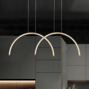Viokef Lampă suspendată LED Megan, lungime 95 cm, auriu, 2 becuri, Auriu / Alamă, Camera de zi / sufragerie, Aluminiu, Modern