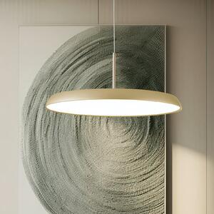Viokef Lampă suspendată LED Art, crem-auriu, Ø 45 cm, metal, Auriu / Alamă, Camera de zi / sufragerie, Metal, Modern