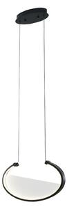 Viokef Lampă suspendată LED Adele, lungime 37 cm, negru, metal, Negru, Camera de zi / sufragerie, Aluminiu, Modern