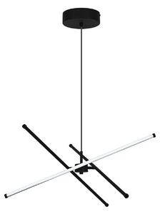 Viokef Lampă suspendată LED Sandy, lungime 60 cm, negru, metal, Negru, Camera de zi / sufragerie, Aluminiu, Modern