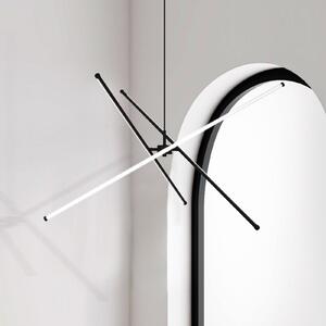 Viokef Lampă suspendată LED Sandy, lungime 90 cm, negru, metal, Negru, Camera de zi / sufragerie, Aluminiu, Modern