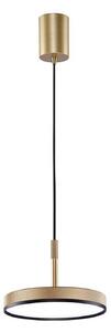 Viokef Lampă suspendată LED Don, auriu, Ø 20 cm, metal, Auriu / Alamă, Camera de zi / sufragerie, Aluminiu, Modern