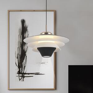Viokef Lampă suspendată LED Manley, negru/alb, Ø 22 cm, metal, Negru, Camera de zi / sufragerie, Metal, Modern