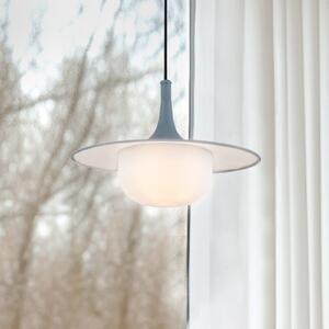 Viokef Lampă suspendată Fred, gri/alb, Ø 35 cm, plastic/metal, Gri, Camera de zi / sufragerie, Plastic, Modern