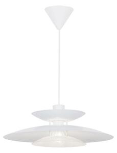 Viokef Lampă suspendată Nino, albă, Ø 45 cm, metal, reglabil, Alb, Camera de zi / sufragerie, Metal, Modern
