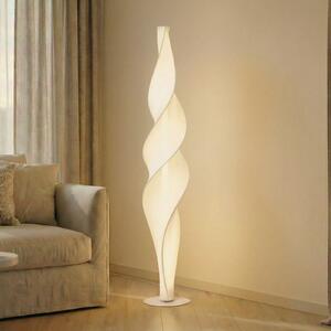 Lucande Lampadar LED Novelle, albă, CCT, înălțime 137 cm, reglabil, Alb, Camera de zi / sufragerie, Plastic, Design