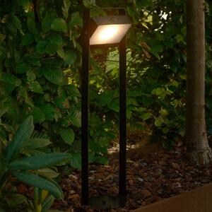 Nordlux Bornă luminoasă LED solar Saulio, negru, aluminiu, IP44, Negru, Aluminiu, Modern