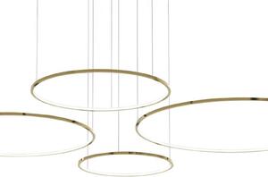 Milagro Lighting Lampă suspendată LED Saturno, 4 becuri, auriu, metal, 4.000 K, Auriu / Alamă, Camera de zi / sufragerie, Metal, Modern