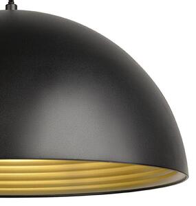 SLV Lampă suspendată Forchini M, 40 cm, negru/auriu, metal, reglabil, Negru, Camera de zi / sufragerie, Metal, Modern