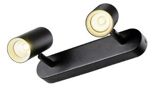 SLV Spot LED pentru tavan Noblo, negru, 3.000 K, lungime 24 cm, reglabil, Negru, Camera de zi / sufragerie, Aluminiu, Modern