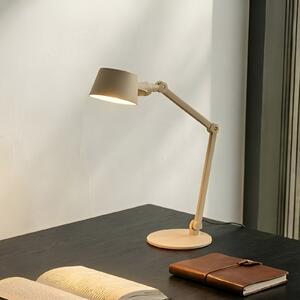 Lucande Lampa de masă Silka, 93 cm, bej, reglabilă, E27, Bej, Camera de zi / sufragerie, Metal, Modern