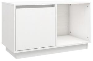 Comodă TV, alb, 74x35x44 cm, lemn masiv de pin