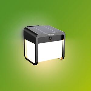 Philips LED-Solar-Außenwandleuchte Ezra UE, plastic, IP44, Negru, Plastic, Modern