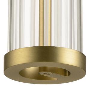 SLV Lampă suspendată LED Quimera, culoare alamă, Ø 8 cm, CCT, reglabil, Auriu / Alamă, Camera de zi / sufragerie, Aluminiu