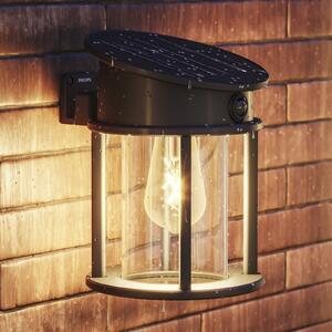 Philips LED-Solar-Außenwandlampe Geri UE Sensor, rotund, IP44, Negru, Metal