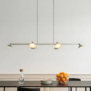 Lucande Lampă suspendată LED Steve, aluminiu, 113 cm, 6 becuri, dimabil, reglabil, Metalic, Camera de zi / sufragerie, Metal, Modern