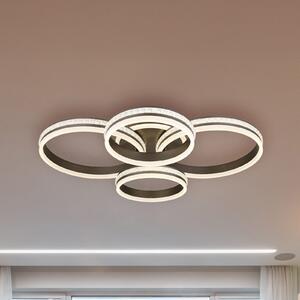 Globo Plafonieră LED Grouni, lungime 85 cm, culoare titan, CCT, reglabil, Gri, Camera de zi / sufragerie, Metal, Modern