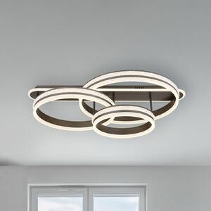 Globo Plafonieră LED Grouni, lungime 80 cm, titan, CCT metal, reglabil, Gri, Camera de zi / sufragerie, Metal, Modern