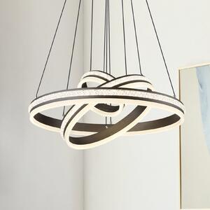 Globo Lampă suspendată LED Grouni, Ø 60 cm, titan, CCT, metal, reglabil, Gri, Camera de zi / sufragerie, Metal, Modern