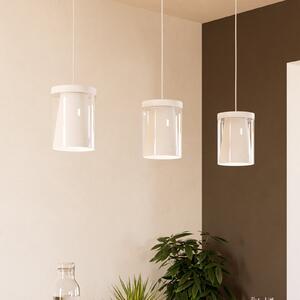EGLO connect Lampă suspendată LED inteligentă Chiusello-Z, alb, metal, reglabil, Alb, Camera de zi / sufragerie, Sticlă, Modern