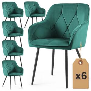 Set 6 scaune de sufragerie Damanto (verde închis). Promo -21%. 1152223