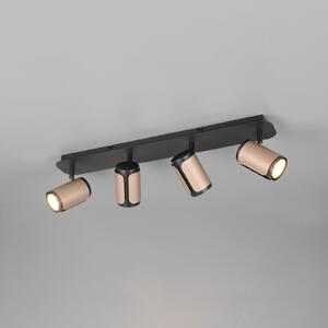 Trio Lighting Spot de tavan Gillan, cafea, 4 becuri, metal, GU10, reglabil, Maro / Rugină, Camera de zi / sufragerie, Metal, Modern