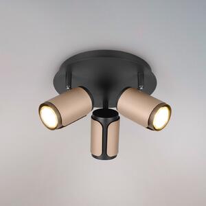 Trio Lighting Spot de tavan Gillan, cafea, 3 becuri, rotund, metal, GU10, reglabil, Maro / Rugină, Camera de zi / sufragerie, Metal, Modern