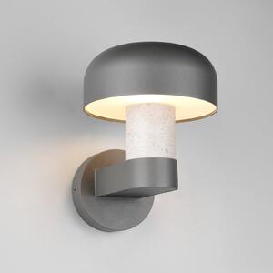 Trio Lighting Aplică de exterior Fraser, gri/aspect beton, aluminiu, IP54, E27, reglabil, Gri, Aluminiu