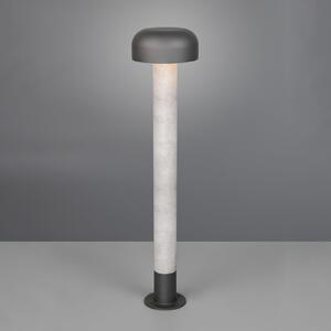 Trio Lighting Bornă luminoasă Fraser, gri/aspect beton, aluminiu, IP54, înălțime 84,5 cm, reglabil, Gri, Aluminiu