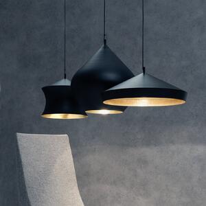 Tom Dixon Lampă suspendată LED Beat Wide de Dixon, negru, 36 cm, alamă, reglabil, Negru, Camera de zi / sufragerie, Alamă, Design