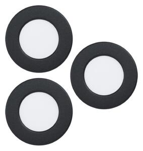 EGLO connect LED-Lumină încastrată Fueva 6-Z, negru, set de 3, reglabil, Negru, Camera de zi / sufragerie, Plastic, Modern