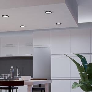 EGLO connect Lampă LED inteligentă pentru încastrare Fueva 6-Z, negru, Ø12cm, reglabil, Negru, Camera de zi / sufragerie, Plastic, Modern