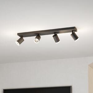 EGLO connect Spot LED inteligent Melitello-Z, 4 becuri, negru, reglabil, Negru, Camera de zi / sufragerie, Aluminiu, Modern