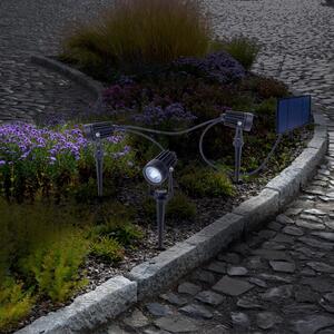Näve Spot LED solar cu țeapă pentru pământ SPOTI, negru, set de 3, IP44, reglabil, Negru, Metal, Modern