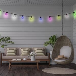 Näve Ghirlandă luminoasă solară LED CADENA, RGB, negru, 10 becuri, m, reglabil, Negru, Plastic, Viața tânără