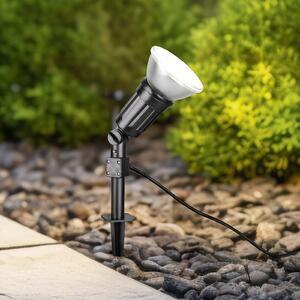 Reality Leuchten Proiector exterior Caceres, negru, plastic, IP44, înclinabil, Negru, Plastic, Modern