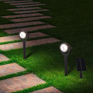Näve Spot LED solar cu țăruș NOMI, negru, set de 6 bucăți, IP44, Negru, Plastic, Modern