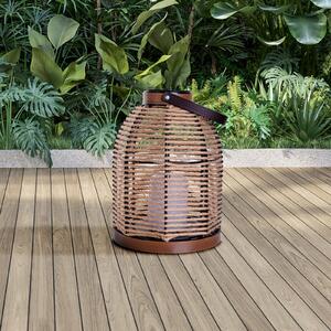 Näve Lampă solară cu LED Korbinian, maro, înălțime 29 cm, IP44, felinar, Maro / Rugină