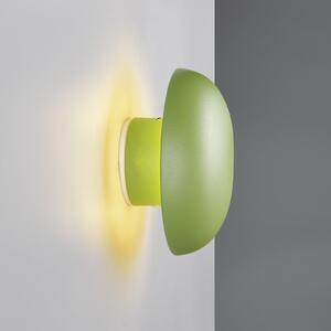 Reality Leuchten Aplică de perete cu LED Davey, verde, dimabilă, Ø 15,5 cm, reglabil, Verde, Camera de zi / sufragerie, Metal